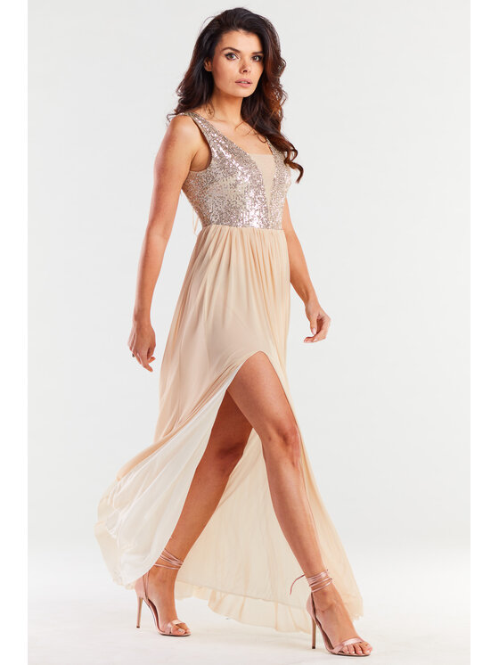 Awama Awama Abito da sera A486 Beige Basic Fit