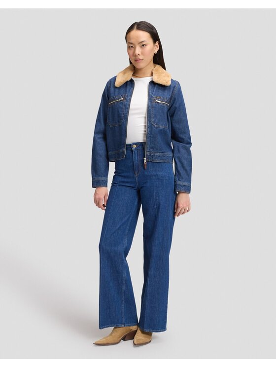 Lee Lee Kurtka przejściowa ZIP FRONT DENIM JACKET Niebieski Regular Fit