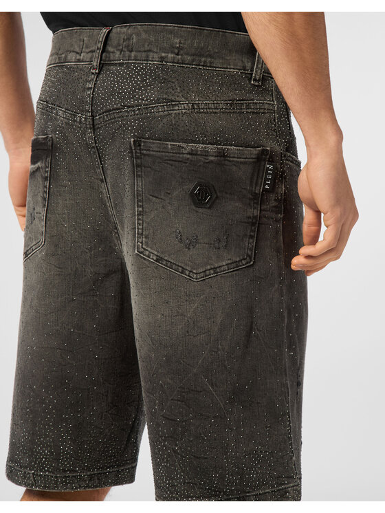 PHILIPP PLEIN PHILIPP PLEIN Džínové šortky 25431 Šedá Regular Fit