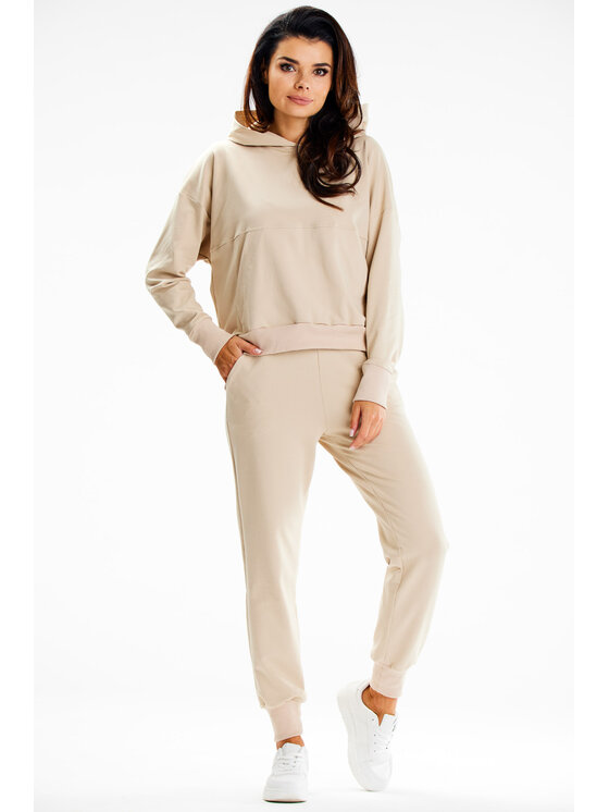 Infinite You Infinite You Spodnie damskie M319 Beżowy Basic Fit