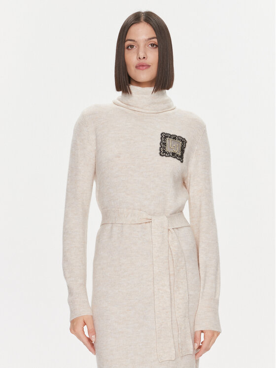 Liu Jo Liu Jo Трикотажна сукня 5F3035 A4190 Бежевий Regular Fit