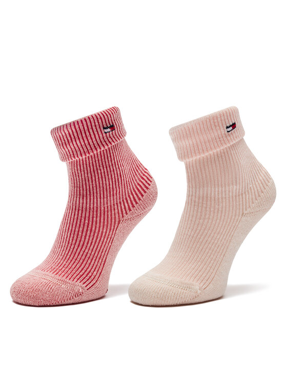 Tommy Hilfiger Súprava 2 párov vysokých detských ponožiek 701229882 Ružová