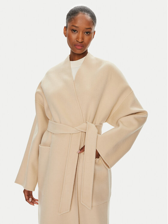 Weekend Max Mara Weekend Max Mara Gyapjú kabát Eris 2425016011 Bézs Oversize