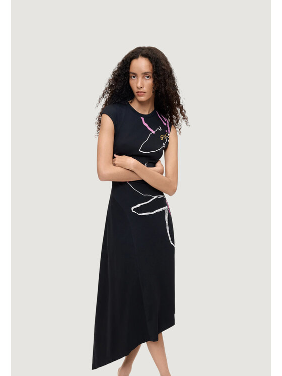 Desigual Desigual Vestito da giorno VEST_REIKIAVIK Nero Egg Fit