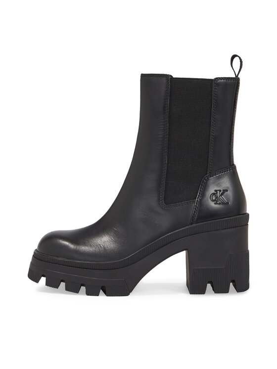 Calvin Klein Jeans Calvin Klein Jeans Botki Chunky Heeled Chelsea Boot Lth YW0YW01112 Czarny