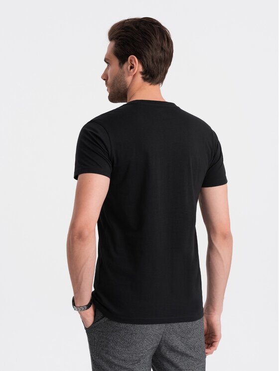 Ombre Ombre T-Shirt OM-TSBS-0145 Černá Classic Fit