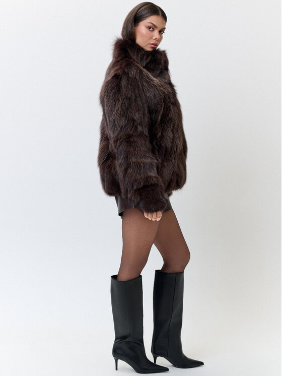FAN LEATHER FAN LEATHER Kurtka zimowa FW853-60 Brązowy Loose Fit