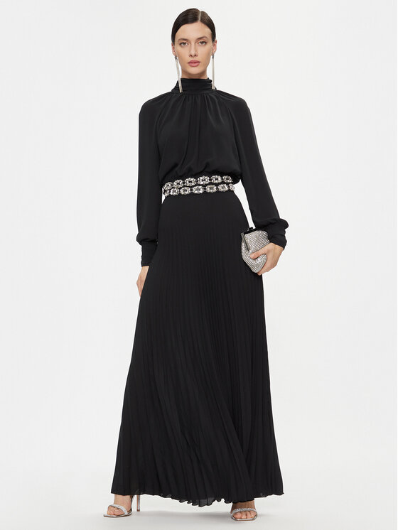 Elisabetta Franchi Elisabetta Franchi Plisseeseelik GO-050-37E2-V400 Must Regular Fit