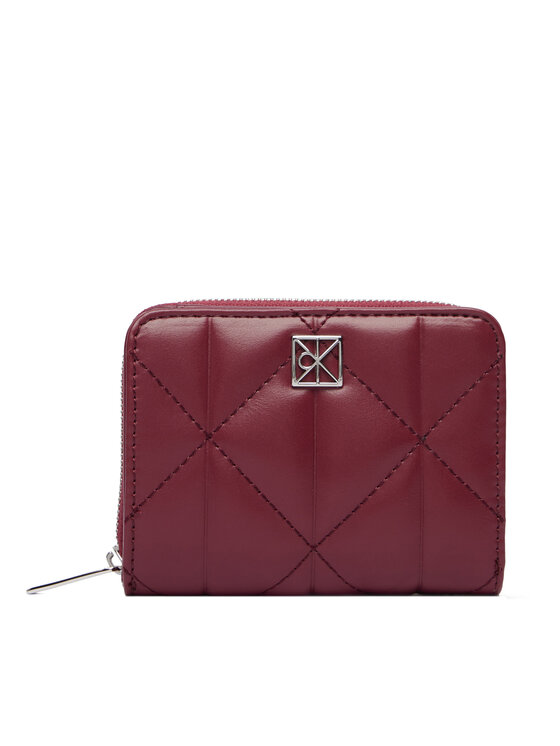 Calvin Klein Peňaženka Quilted Flap Zip Around LV04F1124G Bordová