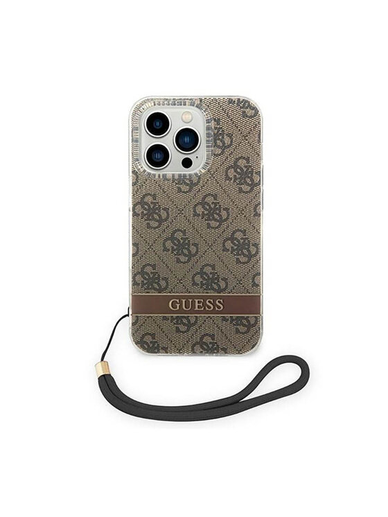 Guess Guess Etui na telefon 4G Print Cord Brązowy