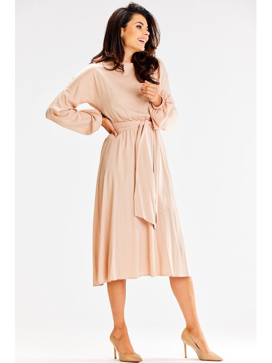 Awama Awama Vestito estivo A602 Beige Basic Fit