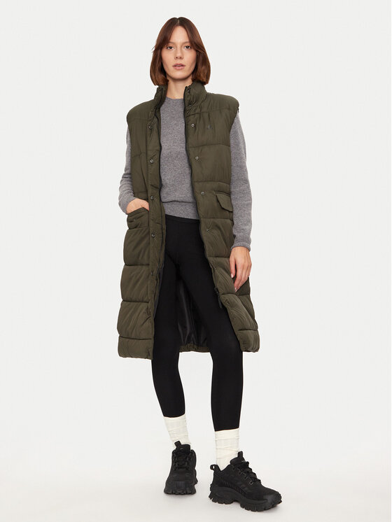 Whistler Whistler Bezrękawnik Amaretto W Long Puffer W234602 Zielony Regular Fit