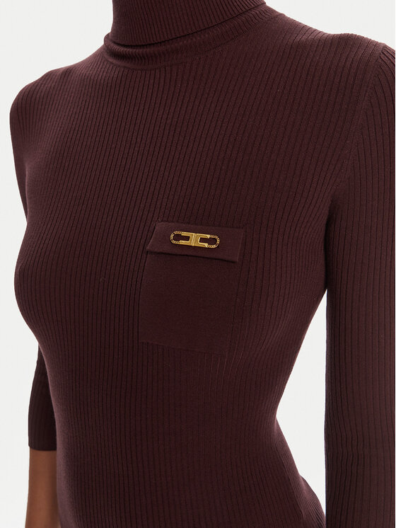 Elisabetta Franchi Elisabetta Franchi Džemper haljina AM-23B-56E2-V390 Tamnocrvena Slim Fit