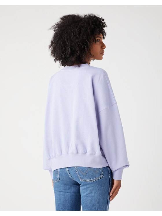 Wrangler Wrangler Felpa RELAXED SWEATSHIRT Viola Relaxed Fit