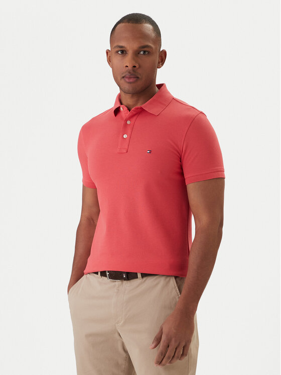 Tommy Hilfiger Tommy Hilfiger Polo 1985 MW0MW17771 Koralowy Slim Fit