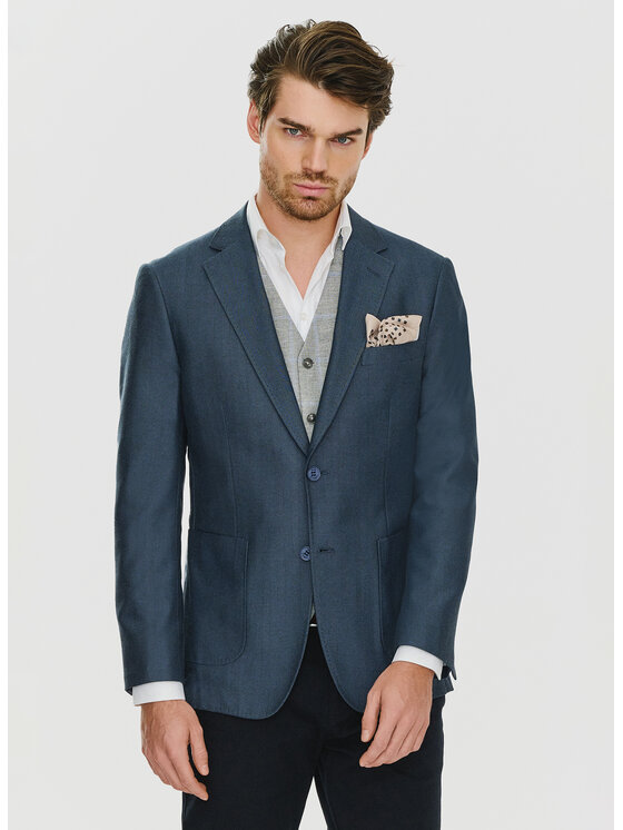 Pako Lorente Pako Lorente Marynarka P24SF-3X-007 Granatowy Slim Fit