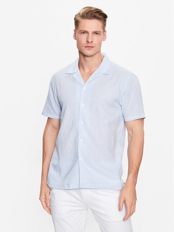 Lindbergh Lindbergh Marškiniai 30-203319 Žydra Relaxed Fit