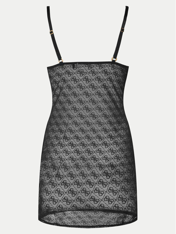 Guess Guess Koszula nocna O5RX02 KCLB0 Czarny Slim Fit
