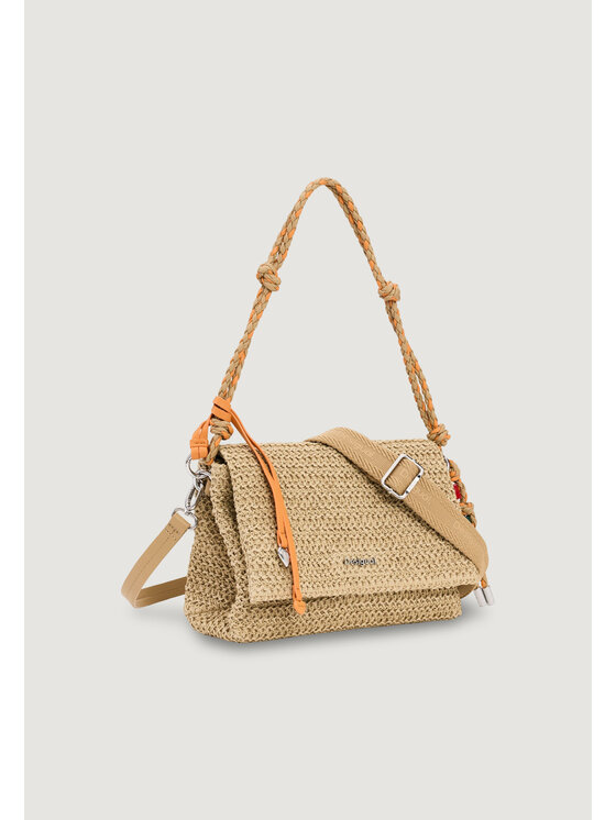 Desigual Desigual Τσάντα BAG_HALF LOGO RAFFIA VE Μπεζ