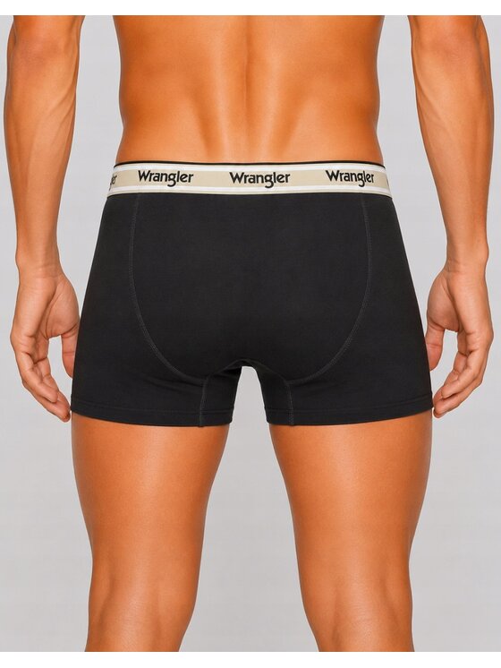 Wrangler Wrangler Bokserki Balfour 3 Pack Cotton Elastane Trunks Czarny
