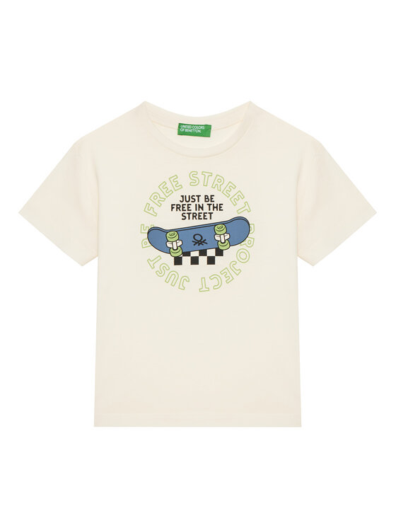 United Colors Of Benetton T-Shirt 3I1XG10IJ Beżowy Regular Fit