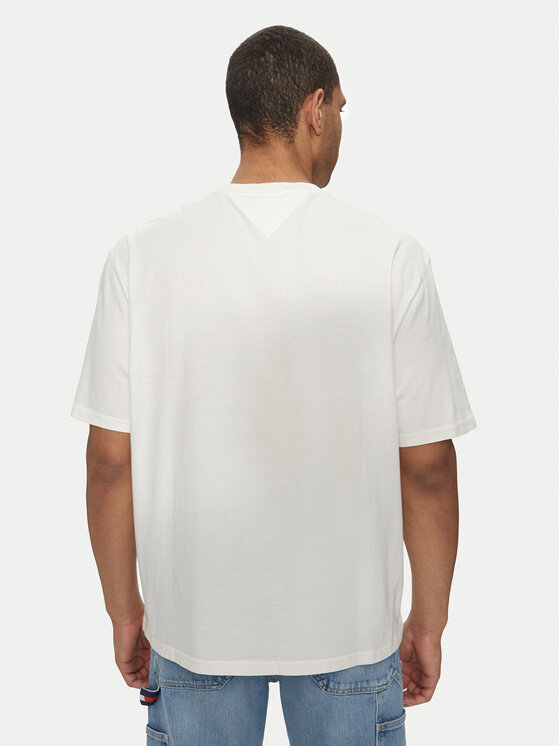 Tommy Jeans Tommy Jeans Marškinėliai Big Flag DM0DM18547 Balta Oversize