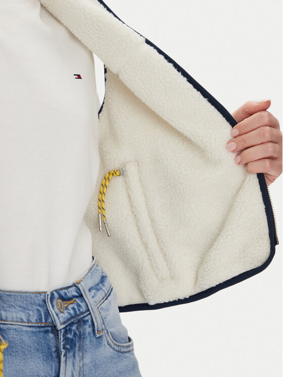 Tommy Jeans Tommy Jeans Vestă Tjw Reversible Teddy Vest DW0DW20233 Albastru celest Regular Fit