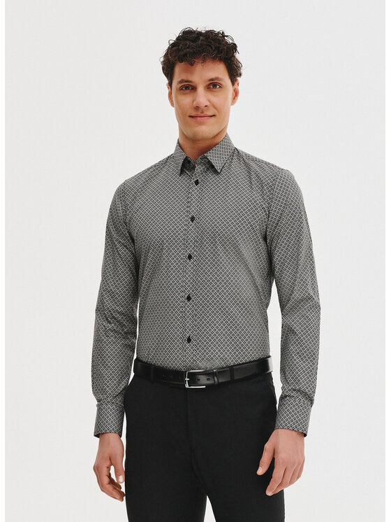 Pako Lorente Pako Lorente Koszula P25SF-1X-025 Szary ciemny Slim Fit