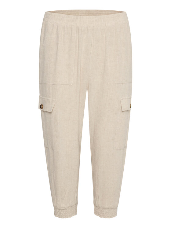 Kaffe Kaffe Riidest püksid Liny 10505458 Beež Relaxed Fit