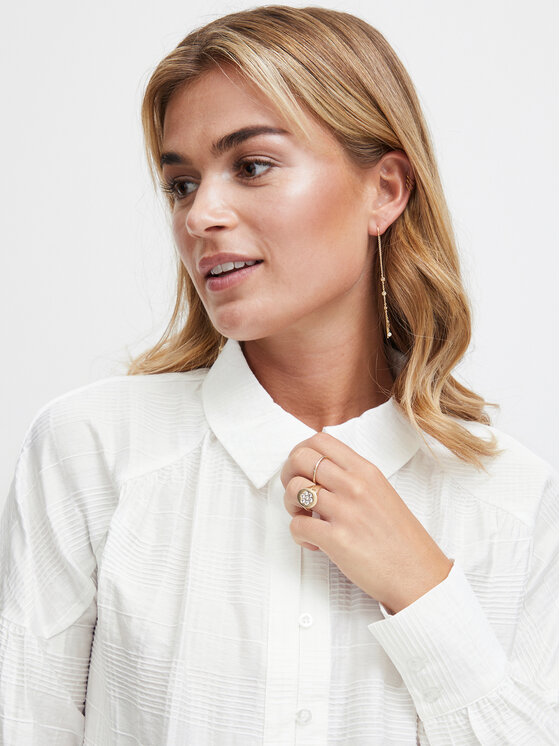 Fransa Fransa Srajca 20612828 Bela Relaxed Fit