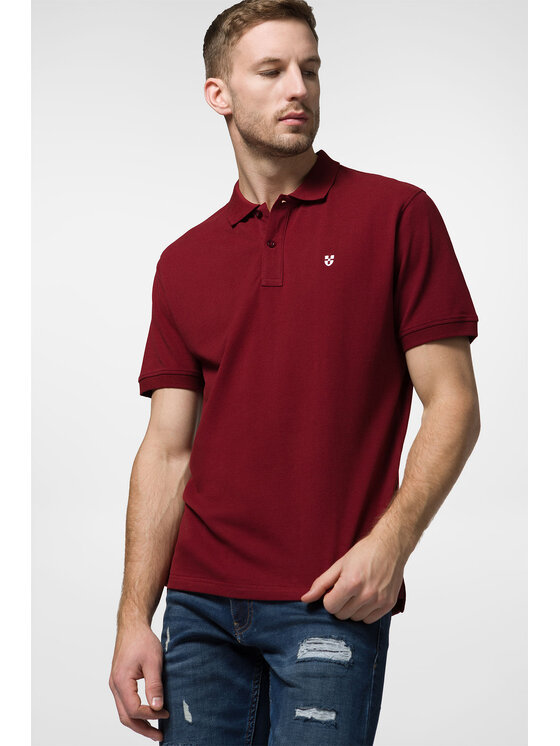 Próchnik Próchnik Polo PM 1 PO073123000003 Bordowy Slim Fit