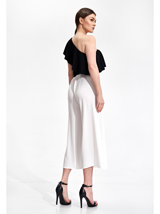 FIGL FIGL Spodnie damskie M860 Écru Regular Fit