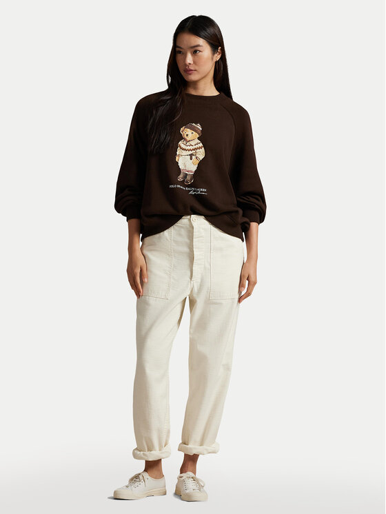 Polo Ralph Lauren Polo Ralph Lauren Majica dugih rukava 211A87105001 Smeđa Relaxed Fit