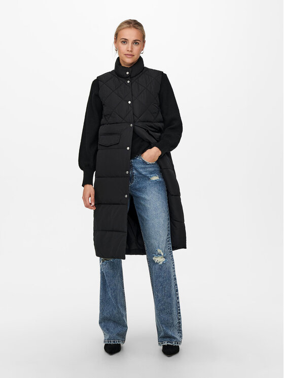 ONLY ONLY Bezrękawnik 15238994 Czarny Regular Fit