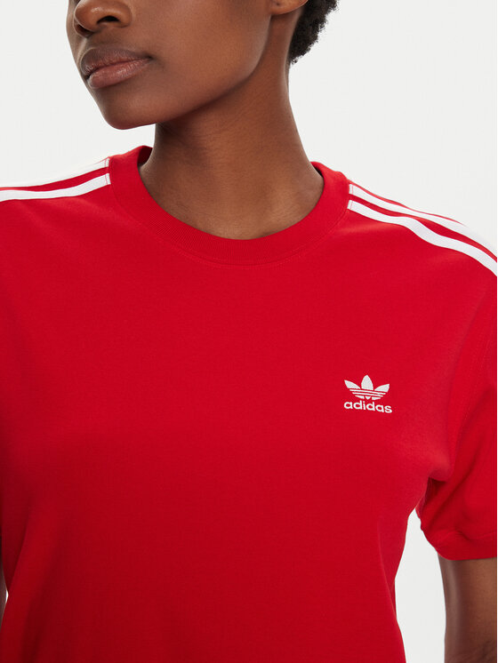 adidas adidas Tričko 3-Stripes IR8050 Červená Regular Fit