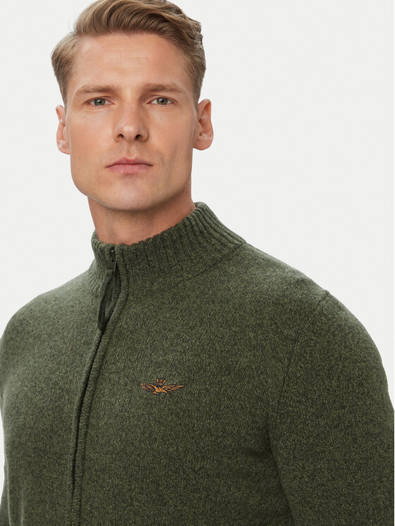 Aeronautica Militare Aeronautica Militare Kardigan 262MA1646UL00924 Khaki Regular Fit
