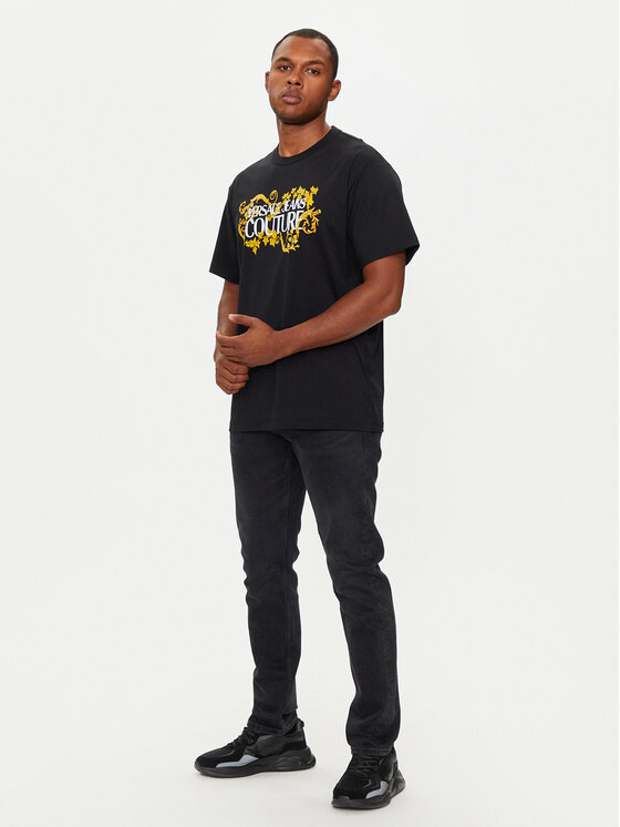 Versace Jeans Couture Versace Jeans Couture T-Shirt 77GAHE05 CJ00E Czarny Regular Fit