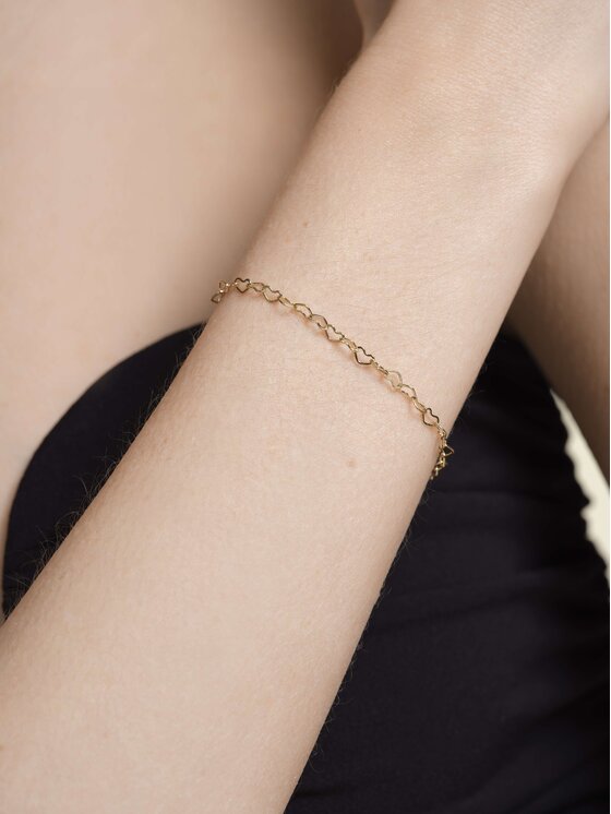 Rosefield Rosefield Bransoletka Heart Chain Bracelet Gold Złoty