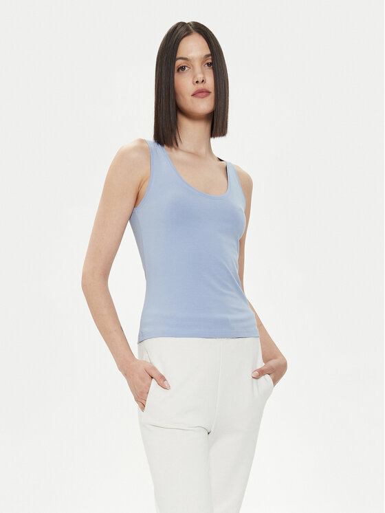 4F Top 4FWSS24TSLEF041 Modrá Slim Fit