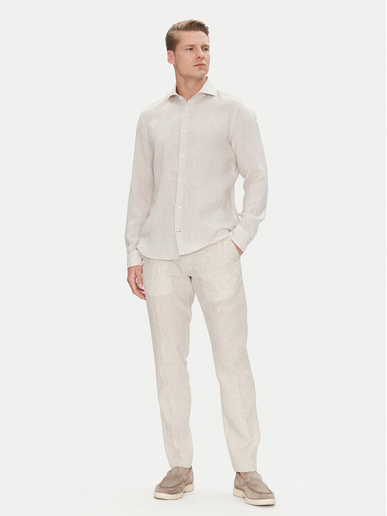 JOOP! JOOP! Cămașă 17 JSH-146Pai-W 30046075 Écru Slim Fit