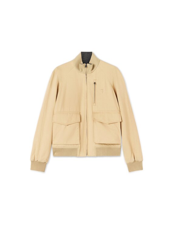 Trussardi Trussardi Płaszcz zimowy R015M000075N006 Kremowy Regular Fit