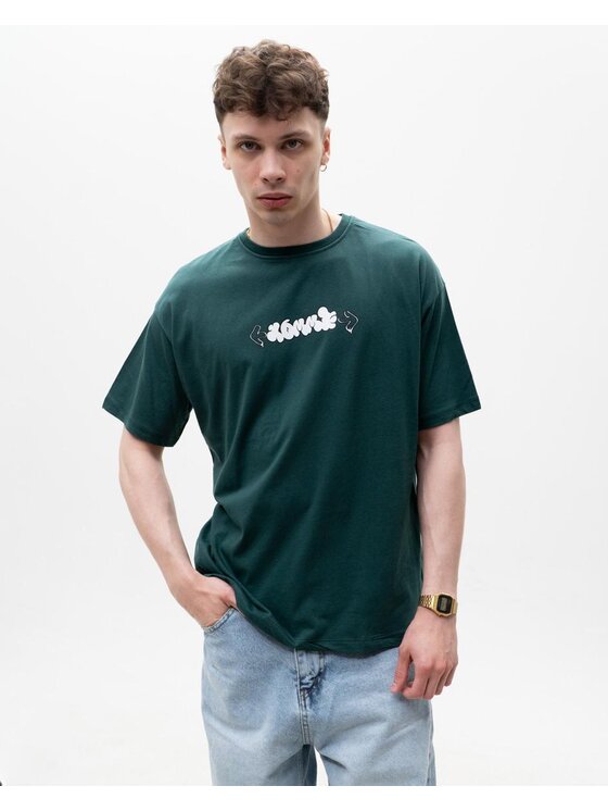 MyStars MyStars T-Shirt Koszulka Z Krótkim Rękawem Męska Ciemna Zielona MyStars Too Cool Miś S Zielony Regular Fit