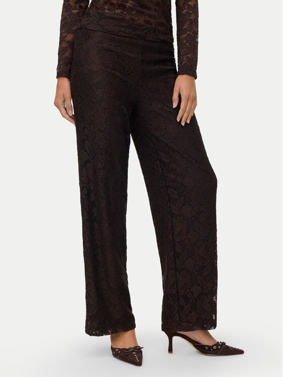 Vero Moda Vero Moda Kalhoty z materiálu Neline 10335568 Hnědá Regular Fit