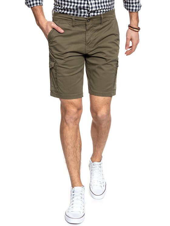 Mustang Mustang Szorty materiałowe CLASSIC CARGO SHORT Brązowy Regular Fit