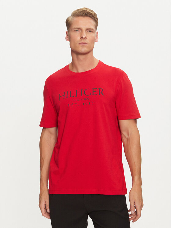 Tommy Hilfiger Tričko MW0MW36499 Červená Regular Fit