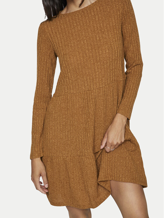 Vila Vila Džemper haljina Elita 14103271 Smeđa Regular Fit