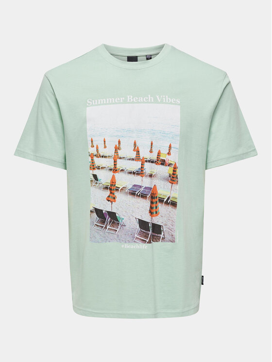 Only & Sons Only & Sons Tricou Kolton 22028735 Verde Regular Fit