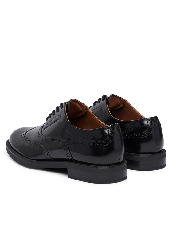 Tommy Hilfiger Tommy Hilfiger Обувки Lth Abrasivato Brogue Shoe FM0FM06078 Черен