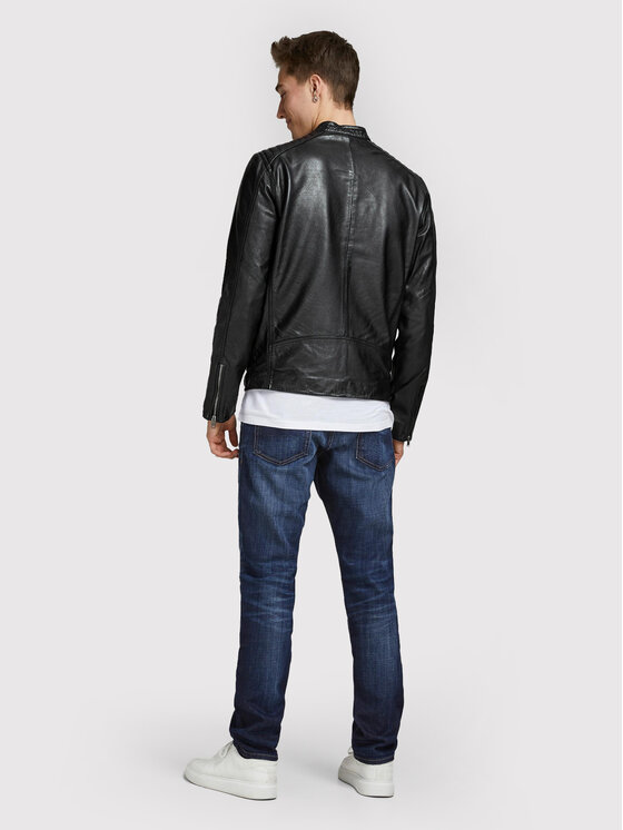 Jack&Jones Jack&Jones Шкіряна куртка Joel 12191012 Чорний Regular Fit