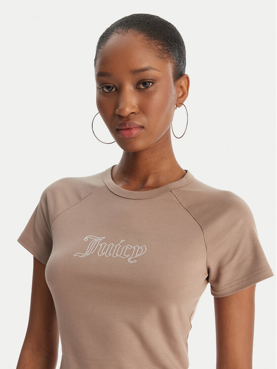 Juicy Couture Juicy Couture T-Shirt Baby JCWCT126317 Beżowy Slim Fit